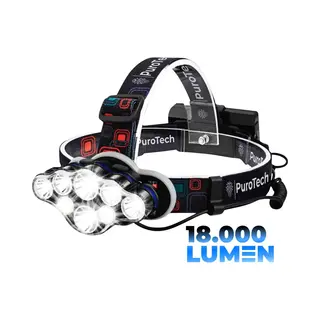 PuroTech Militaire Hoofdlamp Oplaadbaar - 8 Led - 18000 Lumen - 600 Meter Bereik