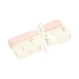 Little Dutch Mulltücher Swaddle Spucktücher Musselin 2er Set (70x70 Cm) Baumwolle Fairy Blossom & Blossom Rosa - Fairy Garden