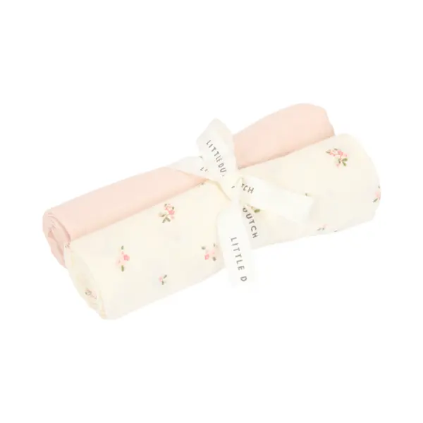 Little Dutch Mulltücher Swaddle Spucktücher Musselin 2er Set (70x70 Cm) Baumwolle Fairy Blossom & Blossom Rosa - Fairy Garden thumbnail
