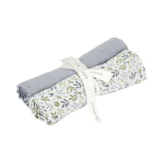 Swaddle Doek Little Dutch 70x70cm Forest Adventures&Denim Blue 2-pack