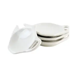 Otix Theezakjeshouder - Theezakjes - Schoteltje - 4 Stuks - Theetip - Wit - Porcelein