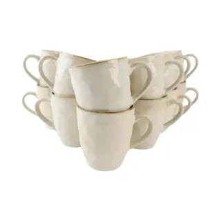 Otix Theemokken - Koffiekopjes - Met Oor - Set Van 12 - Beige - Keramiek - Maple