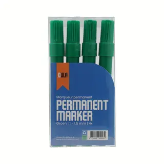 Permanent Marker Groen - Permanente Stift - 1 - 1.5 Mm Ronde Punt Markers - 4 Stuks Groene Stiften Permanent - Dula