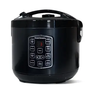 Rijstkoker Met Stomer - 1.5L - Slowcooker Met Timer - 8 Porties - Multicooker - Rice Cooker - Zwart - Vivid Green