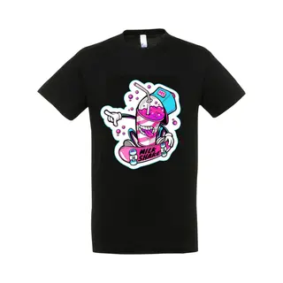 Sols T-Shirt 1-123k Zwart Cartoon Skate Milkshake - Kids 11-12jr