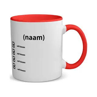 Akyol - Recept Voor Koffie Eigen Keuze En Met Je Eigen Naam Koffiemok - Theemok - Rood - Koffie - Koffie Drinkers/liefhebbers - Eigen Koffie Recept -