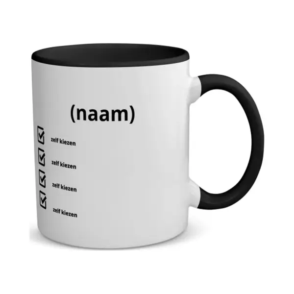 Akyol - Recept Voor Koffie Eigen Keuze En Met Je Eigen Naam Koffiemok - Theemok - Zwart - Koffie - Koffie Drinkers/liefhebbers - Eigen Koffie Recept - thumbnail