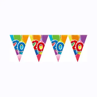 We Fiesta 2x Vlaggenlijn 20 Jaar 10 Meter Dubbelzijdig Bedrukt - Verjaardag Feestje Vlag Vlaggen Versiering Slinger Feestdecoratie Decoratie