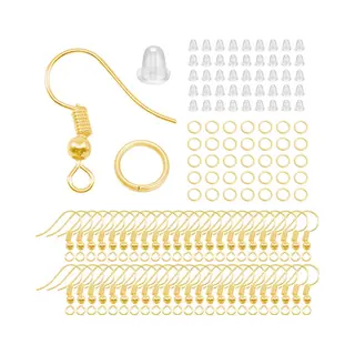 DW4Trading Rvs Oorbel Haakjes Goud - Set Van 3x100 Stuks
