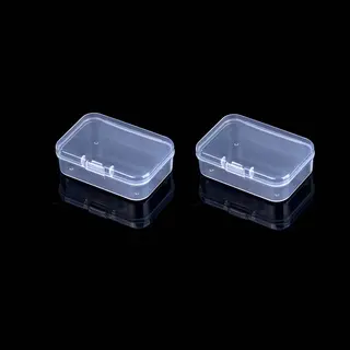 DW4Trading Klein Plastic Opslag Doosje Met Deksel Set Van 2 Stuks - L9, 5 X B6, 5 X H2, 5 Cm - Pillen, Kralen, Sieraden