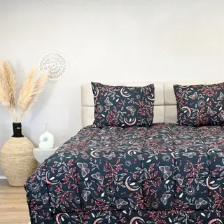 HappyBed Dekbed Zonder Overtrek 200x220 - Bedrukt Dekbed Zonder Hoes - Hoesloos Dekbed Met Print - Wasbaar - Tweepersoonsdekbed - Twilight Ruby