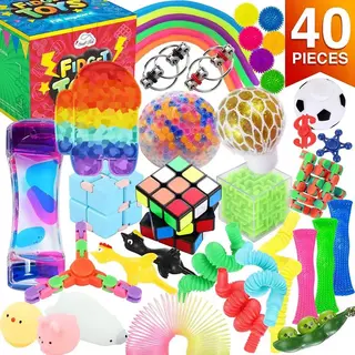 Shagam Fidget Toys Pakket - 40 Stuks - Fidget Speeltjes Set - Fidgets - Pop It - Speed Cube - Cube