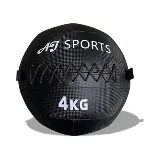 Aj-Sports Wall Ball 4kg - Medicijnbal - Medicine Ball - Gewichtsbal - Krachtbal - Trainingsbal - Krachttraining - Zwart