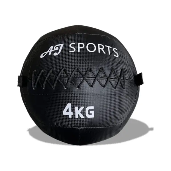 Aj-Sports Wall Ball 4kg - Medicijnbal - Medicine Ball - Gewichtsbal - Krachtbal - Trainingsbal - Krachttraining - Zwart thumbnail