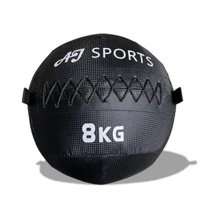 Aj-Sports Wall Ball 8kg - Medicijnbal - Medicine Ball - Gewichtsbal - Krachtbal - Trainingsbal - Krachttraining - Zwart