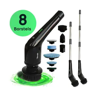 Skrub Elektrische Reinigungsbürste - Schrubber Mit Griff Für Das Badezimmer - 8 Aufsätze