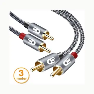 Drivv. Premium Tulp Stereo Audio Kabel - 2RCA Naar 2RCA - 3m
