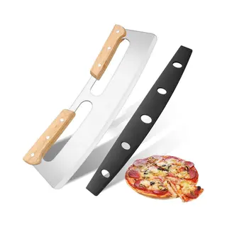 Montzys® Roestvrijstaal Pizzasnijder - Rvs Pizzames - Pizza Snijder 35cm - Keukengerei & Bbq - Keuken Accessoires - Inclusief Beschermhoes