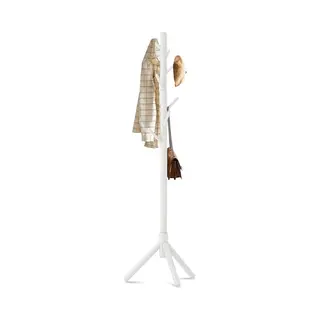 Bayt Garderobenständer Aus Holz, Freistehender Kleiderständer In Baumform Mit 8 Haken, 175 Cm, Stabil Und Platzsparend, Weiß