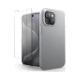 Podec Telefoonhoesje Doorzichtig Geschikt Voor Iphone 15 Hoesje Transparant Met Screenprotector Beschermglas