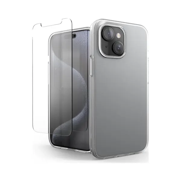 Podec Telefoonhoesje Doorzichtig Geschikt Voor Iphone 15 Hoesje Transparant Met Screenprotector Beschermglas thumbnail