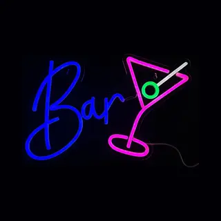 Ydemanne Neon Lamp - Bar Cocktailglas - Dimbaar - Incl. Ophanghaakjes - Neon Sign - Neon Verlichting - Neon Led Lamp - Wandlamp