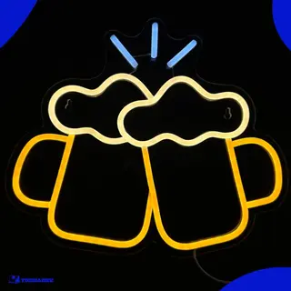 Ydemanne Neon Lamp - Bier Proost - Dimbaar - Incl. Ophanghaakjes - Neon Sign - Neon Verlichting - Neon Led Lamp - Wandlamp - Mancave