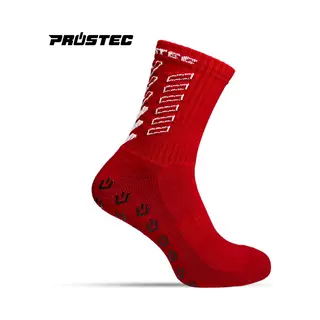 Prostec Gripsokken - Gripsokken Voetbal - Grip Socks - One Size - Anti Slip - Gripsokken Rood