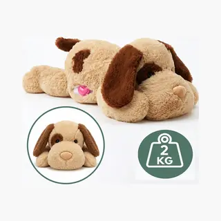 Casa Goods® Verzwaringsknuffel - Verzwaarde Knuffel Met Hartslag - Weighted Stuffed Animal - Zware Knuffel - Hond - 62cm - 2kg