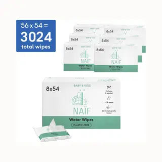 Naïf - Water Billendoekjes - 3.024 Doekjes (56 Stuks 54 Doekjes)