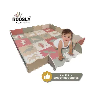 Roosly Speelmat Baby - Speelkleed Baby - Babygym - Foam Vloerpuzzel 145 X 145 Cm - Opstaande Rand - Inclusief Opbergtas - Speelgoed -Veilig & Zacht -