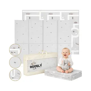 Roosly Speelmat Baby - Speelkleed Baby - Inclusief Opbergtas - Babygym - Dubbelzijdig En Opvouwbare Foam Xpe 180 X 200 Cm - Speelgoed - Veilig & Zacht