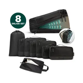 Remodius® Compression Packing Cubes Set – Modulair Reisset Van 8 Stuks – Ykk Compressierits - Waterdichte Dual Compartments Voor Schone En Vuile