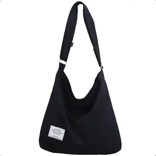 Kioto Schoudertas - Crossbody Tas Dames - Ruimte Voor Laptop Tot 16 Inch - Canvas Zwart