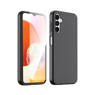 Podec Case Passend Für Samsung Galaxy A14 Schwarzes Handy Case - Anti-Shock Case Cover Mit 1x Displayschutzfolie