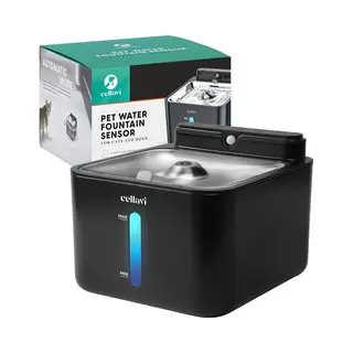 Cellavi Draadloze Drinkfontein Rvs - Waterfontein Voor Kat En Hond - 3 Standen - 3.2L - 4200mAh Batterij - Fluisterstil - Zwart
