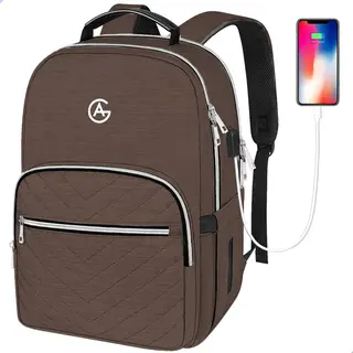 Ag Luxe Rugzak Bruin- Rugzakken - Rugtassen - Laptop - 26L - Voor Dames, Heren, Jongens En Meisjes - Backpack Waterafstotend- Schooltas - Reizen &