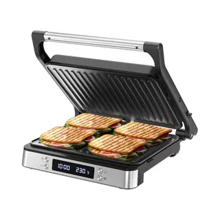 Olvy Tosti Apparaat Xl - Panini - Timerfunctie - Temperatuurregeling - Voor 4 Tosti's - Croque Monsieur Toestel - Pfas Vrij - Grill Ijzer -