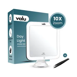 Valu Make-up Spiegel - Led Vanity Spiegel - 10x Zoom - 360° Rotatie - Wit