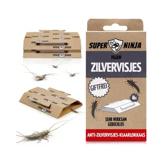 Super Ninja Zilvervisjesval - Ecologisch, Veilig En Effectief Zilvervisjes Bestrijden - 4 Zilvervisjes Vallen - Effectief Tot 3 Maanden - Snel Te