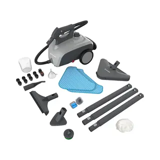 Techweise - TS1 Dampfreiniger (21 Zubehörteile) - 1500W, 45 Min Dampfzeit, 3.6 Bar Druck, 100°C - 40 X 28.2 X 33.5 Cm - Kunststoff/Metall -
