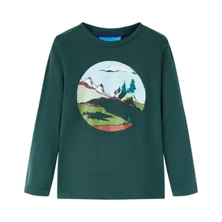 VidaXL Kinder-Langarmshirt Dunkelgrün 92