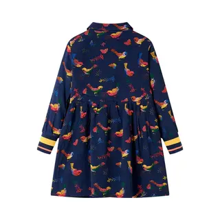 VidaXL Kinderkleid Mit Langen Ärmeln Marineblau 116