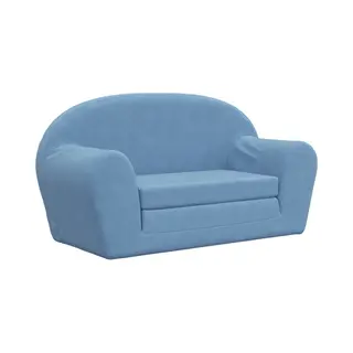 Kinder-schlafsofa 2-sitzer Blau Weicher Plüsch Vidaxl