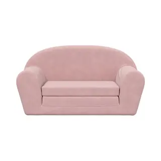 VidaXL Kinder Schlafsofa 2-Sitzer, 2-in-1 Kindersofa Mit Schlaffunktion, Kindersessel Sofa Abnehmbarer Bezug, Kindercouch Couch Kindermöbel, Rosa