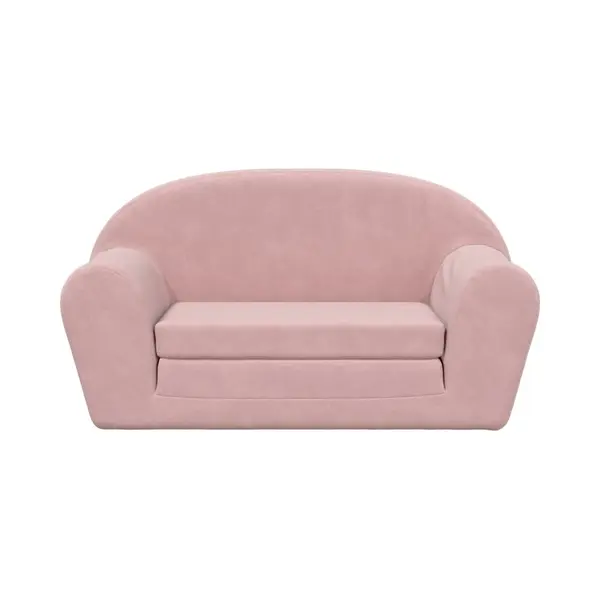 VidaXL Kinder Schlafsofa 2-Sitzer, 2-in-1 Kindersofa Mit Schlaffunktion, Kindersessel Sofa Abnehmbarer Bezug, Kindercouch Couch Kindermöbel, Rosa thumbnail