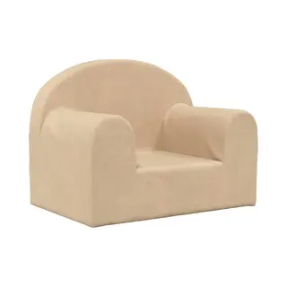 VidaXL Kindersofa Creme Weicher Plüsch