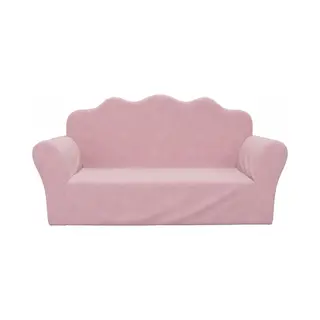 VidaXL Kindersofa 2-Sitzer, Sofa Abnehmbarer Bezug, Gepolstert Kindersessel Zweisitzer, Spielsofa Kindercouch Kindermöbel, Rosa Weich Plüsch