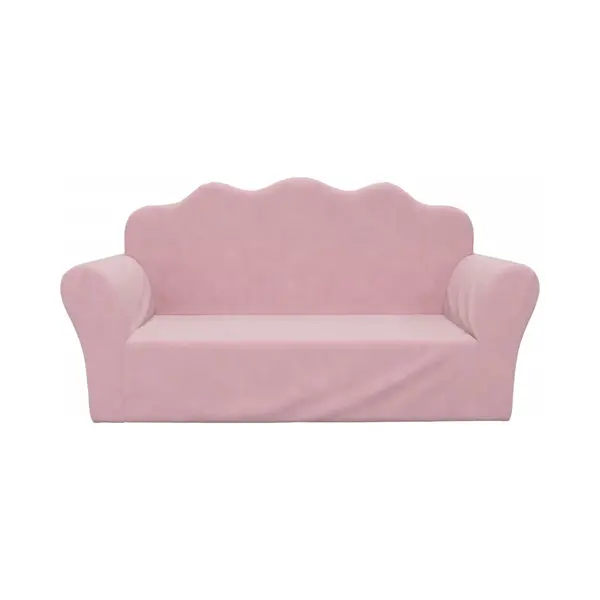 VidaXL Kindersofa 2-Sitzer, Sofa Abnehmbarer Bezug, Gepolstert Kindersessel Zweisitzer, Spielsofa Kindercouch Kindermöbel, Rosa Weich Plüsch thumbnail
