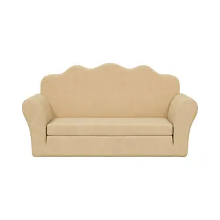Kinder-schlafsofa 2-sitzer Creme Weicher Plüsch Vidaxl